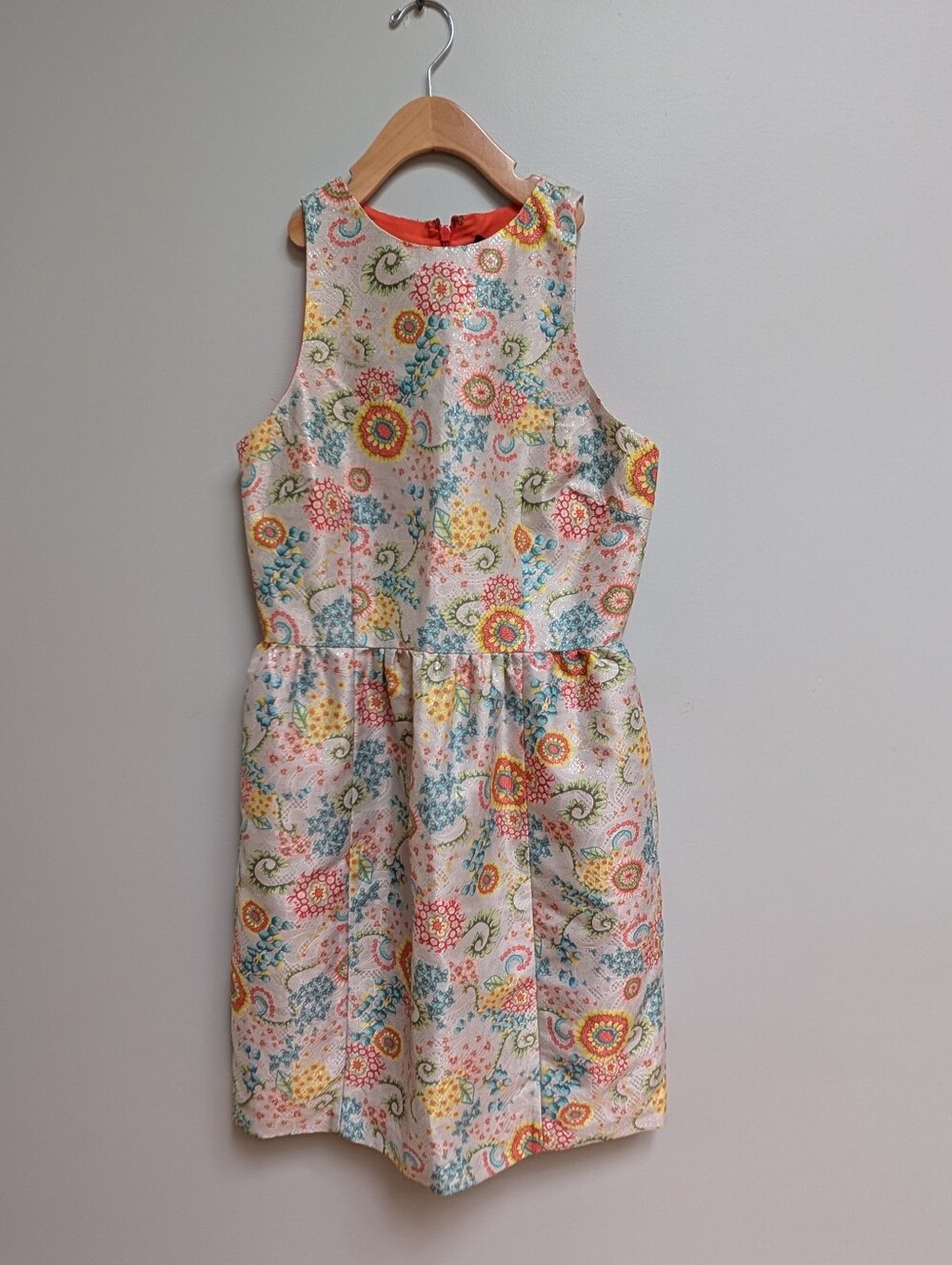 Women's Floral Sleeveless Dress - White with Multicolor Print SZ 2
